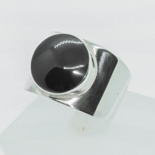 Anillo Boloco Ancho Black Resin Plata Chilena 950 | M16