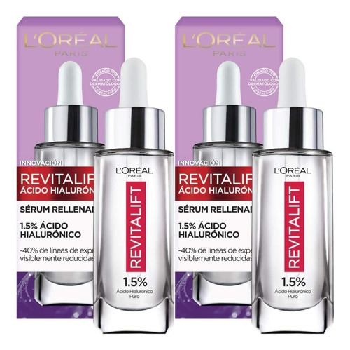 Serum Revitalift Loreal París Ácido Hialurónico 2 Piezas