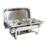 Rechaud Inox 9l 1/2 Panela Banho Maria 2 Cuba Buffet 7335-02