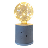 Velador Cemento Cilindro Globo Glitter 9,5 Con Lámpara. 1,5w