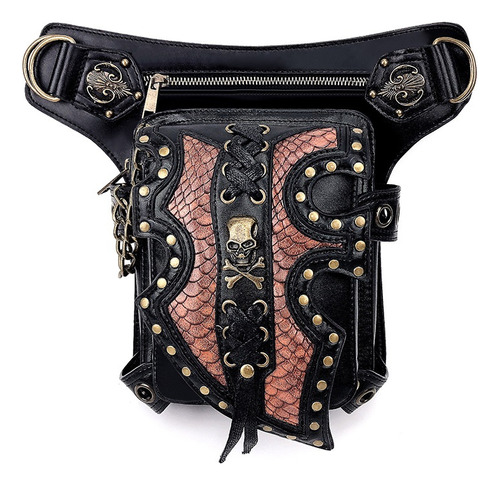 Bolso Bandolera De Cuero Steampunk, Bolso De Cinturón Y