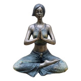 Estatuilla Dama Yoga 23 Cm En Posiciones Deco Oriente Resina