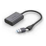 Adaptador Vídeo Usb + Usb C A Hdmi Hembra 1080p 60hz Vention