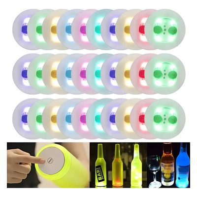 Y 30 Pegatinas Para Botellas Posavasos Luces Taza Tapete Led | Meses sin interés