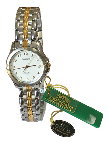 Reloj Orient Chandor Mujer Chapado En Oro 22k Elegante 