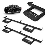 Estribo Lateral Preto Fosco Modelo Extreme Hilux Dupla 2020