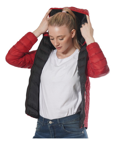 Campera Mujer Inflable Capucha Desmontables M47