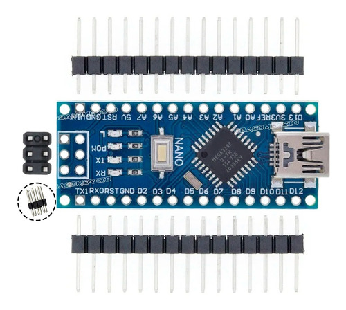 Placa Arduino Nano Com Conector V3 Pino Não Soldado Mega328p