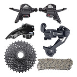 Kit 24v Index Bike Mtb Câmbios 8v Cassete 11/32d Alavancasun