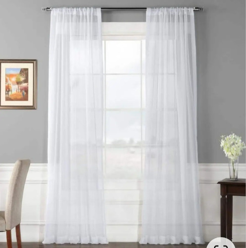 Juego De Cortinas Semi Traslúcidas 280 Ancho X 200 Alto Cm