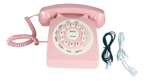 Pink Retro Landline Telephone Classic Rotary Design Old F...