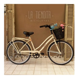 Bicicleta Paseo Femenina La Tiendita Paseo Full R26 Frenos V-brakes Color Beige Con Pie De Apoyo  