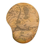 Mousepad Ergonômico Senhor Dos Anéis Mapa Da Terra Média Cor Marrom-claro