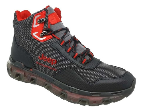 Bota Jeep Modelo 50000 Negro Con Rojo