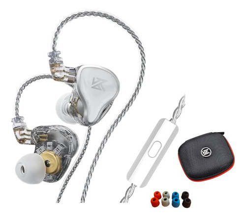 Kz Zas Blanco 16 Drivers Cable Con Mic+puntas Memory+estuche