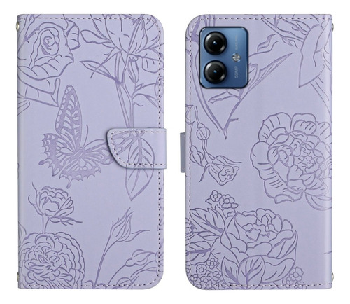 Funda De Con Tapa En Relieve De Mariposa Para Motorola