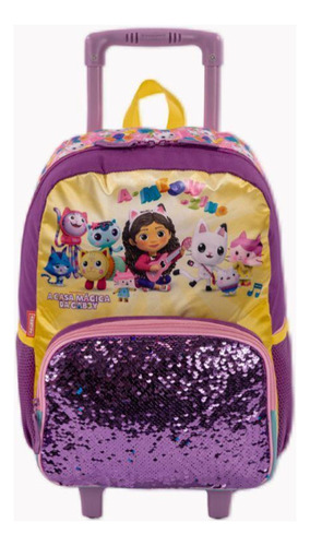 Mochila Gabby Fadas Com Rodas Infantil Grande Sestini Dom