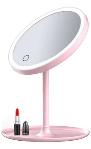 Espejo Maquillaje Redondo 3 Tonos Luz Led Táctil Gira 360°