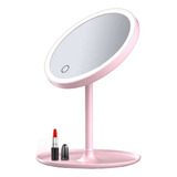 Espejo Maquillaje Redondo 3 Tonos Luz Led Táctil Gira 360°