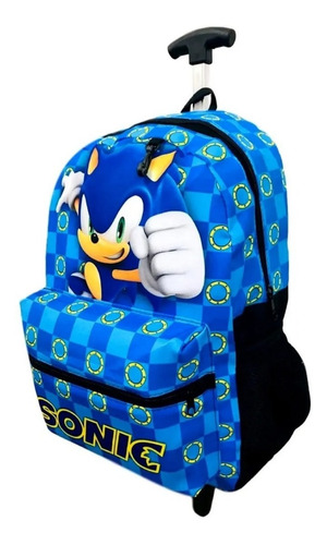 Mochila Infantil Masculina Sonic Rodinhas