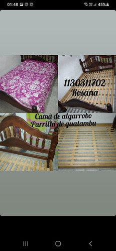 Cama 2 Plazas De Algarrobo