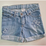 Short Jeans Bordado Talle 4 Impecable 5 Bolsillos 