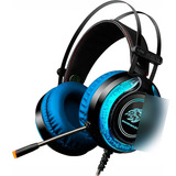 Headset Gamer Rbg Ars9 K-mex - Microfone Com Efeito Led Acolchoados Azul