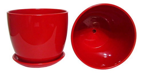 Macetero Ceramica Colores Modelo Redondo Liso Tipo L.