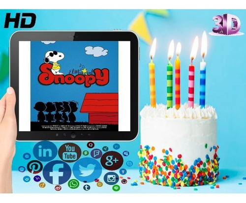 Vídeo Invitación Cumpleaños Snoopy Efectos 3d Hd