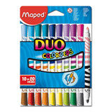 Plumones Maped Punta Conica Lettering Duo Colors 20 Colores