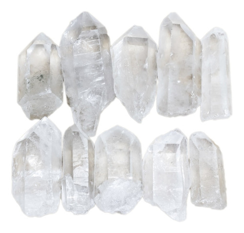 10 Pontas Brutas Grande Cristal Quartzo Transparente Natural