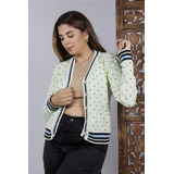 Cardigan Indiano Quentinho De Bolinhas Casual Botões Inverno