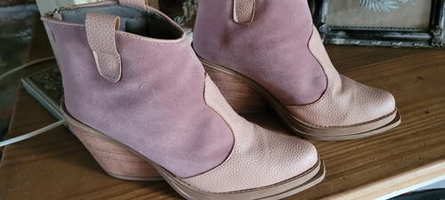 Botas Nude Rosa Eco Cuero N°38 