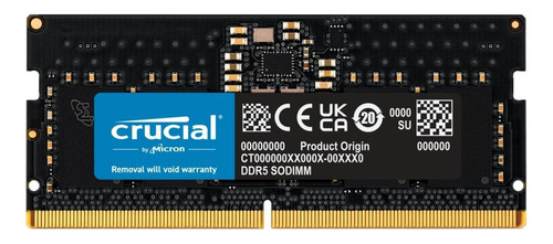 Memoria Ram 8gb Ddr5 4800mhz Crucial Sodimm Cl40 Ct8g48c40s5