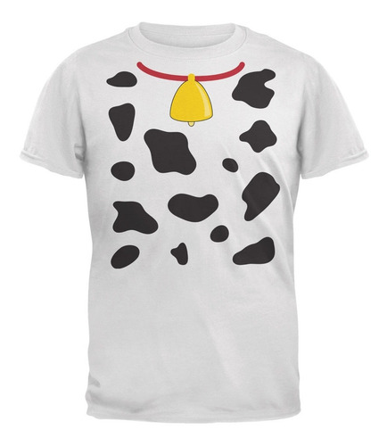 Playera Camiseta Estilo Disfraz Animales Vaca Con Campana 