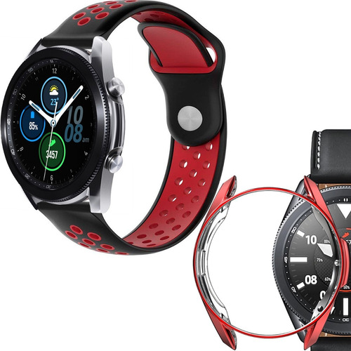 Correa Transpirable + Case + Mica Para Galaxy Watch 3 45 Mm