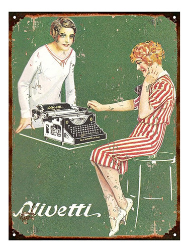 Chapa Publicidad Antigua Maquina De Escribir Olivetti Z605