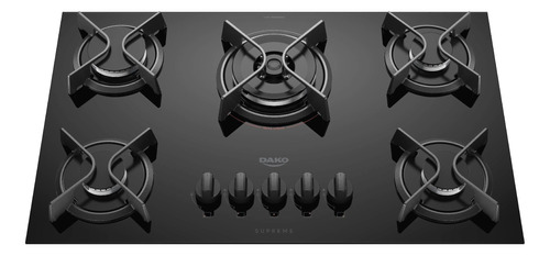 Cooktop 5 Bocas Preto Com Mesa De Vidro Dako Supreme Bivolt