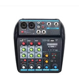 Mesa De Som Bt 4 Canais Usb Audio Mixer 48v Phantom Power