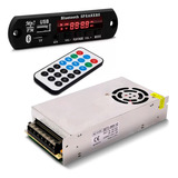 Placa Usb P/ Caixa Ativa Mp3 Aux Bluetooth + Fonte 12v 20a 