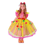 Vestido Junino Infantil Menina Luxo Com Laço