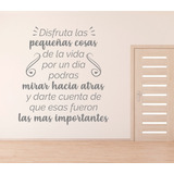 Vinil Frase Decoración Disfruta La Vida 4 Colores 55x60cm