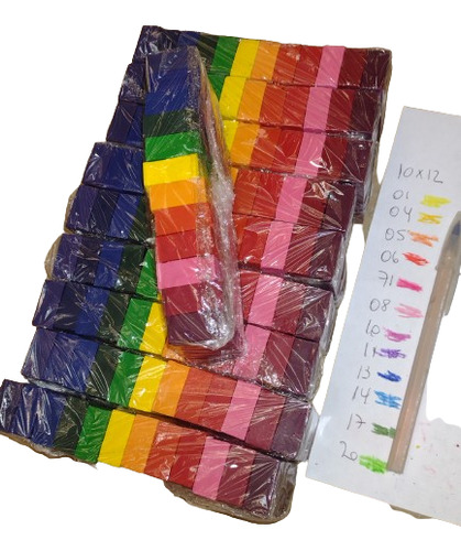 12 Pastas Crayones Waldorf Cuadradas Bloques En Kit