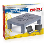 Suporte Para Monitor E Notebook Preto Ajustavel Waleu