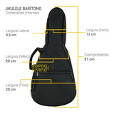 Capa Bag Ukulele Barítono Modelo Luxo Protection Flanela