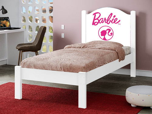 Cama De Solteiro Da Barbie Logo Rosa Lançamento Meninas