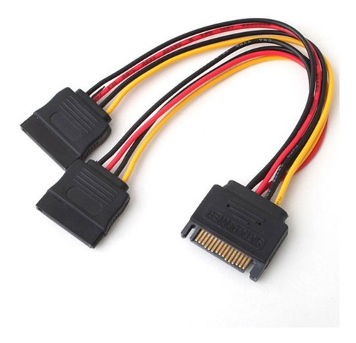 Cable Adaptador Sata 15 Pin Macho A 2x Sata Hembra