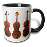 Taza 3d De Violines Antiguos - Dos Tonos - 11 Onzas