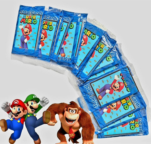 800 Cards Super Mario Bros = 200 Envelopes Figurinha Bafão