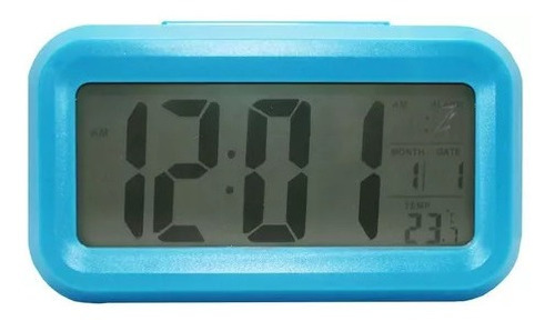 Reloj Digital Alarma Numeros Grandes Fechador Azul Luz Led 